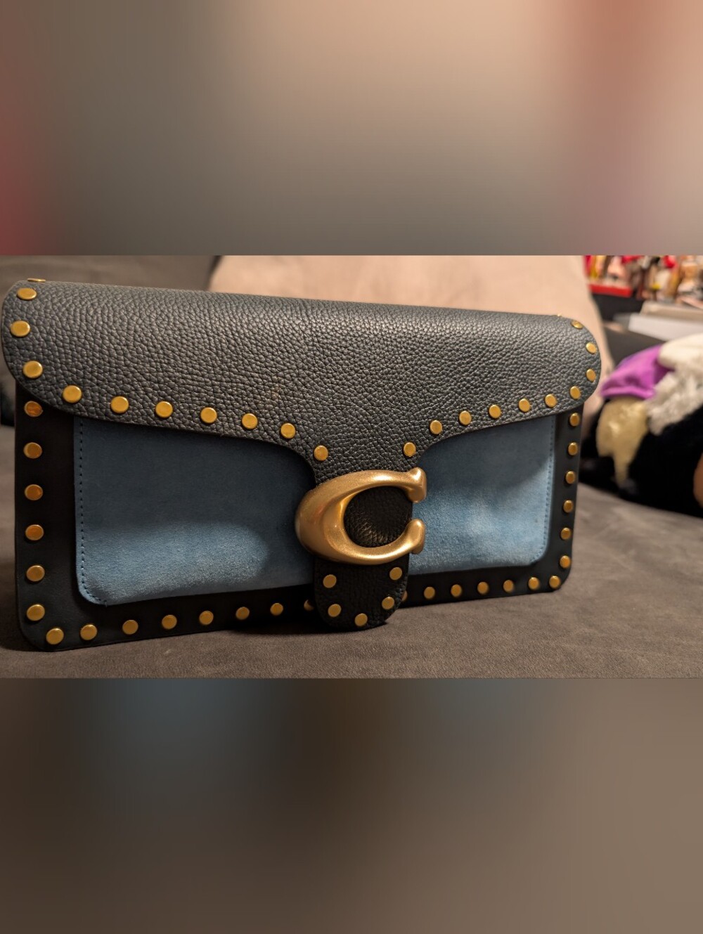 Coach Tabby 26 color lock w/ rivets and suede